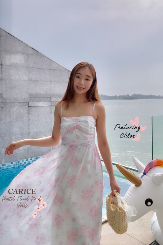 Carice Pastel Floral Midi Dress