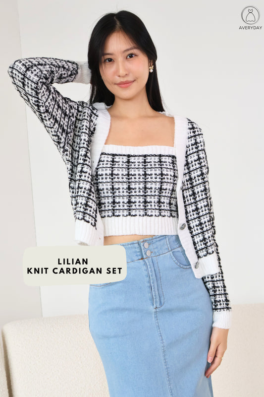 Lilian Knit Cardigan Set In White