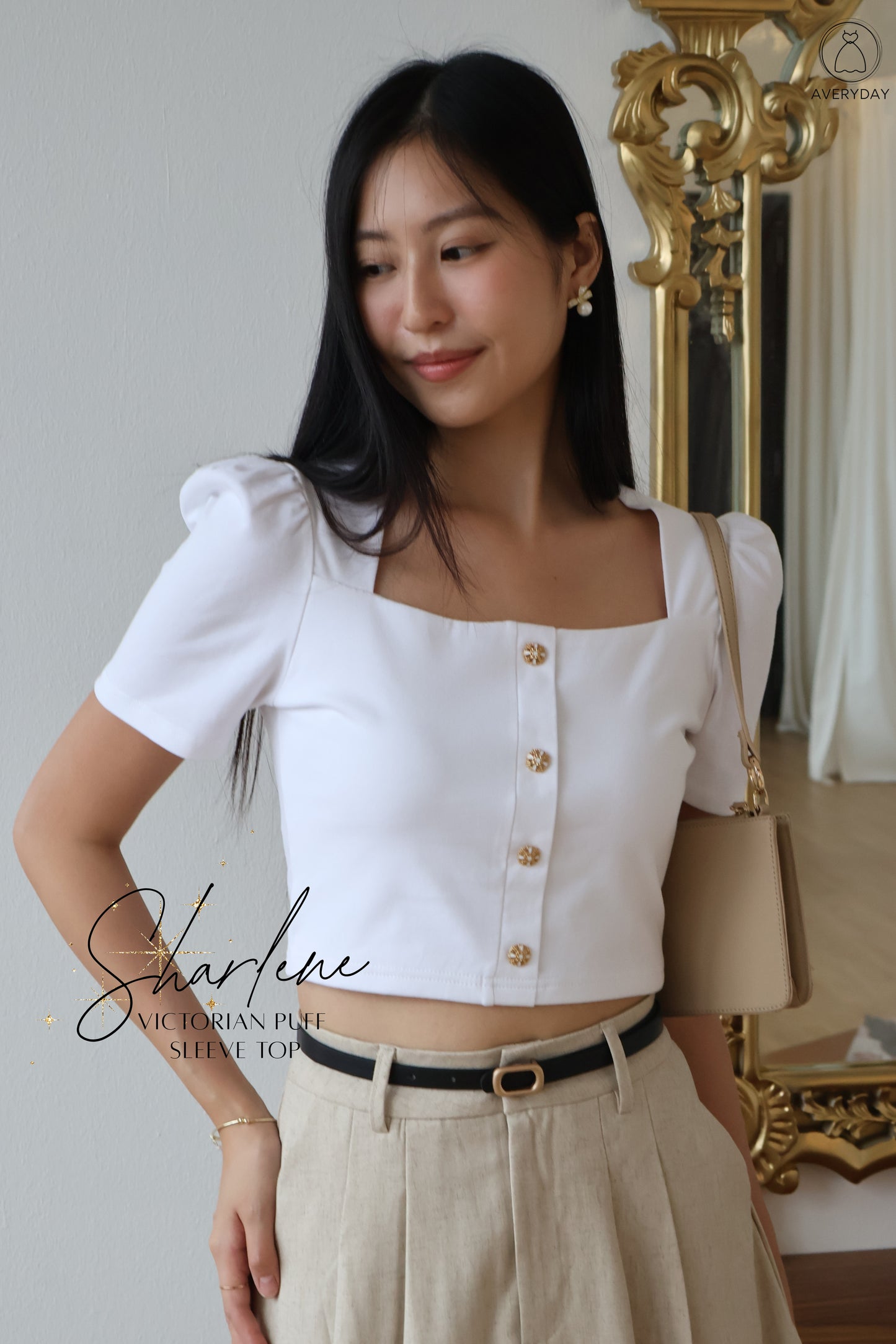 *Restocked* Sharlene Victorian Puff Sleeve Top In White