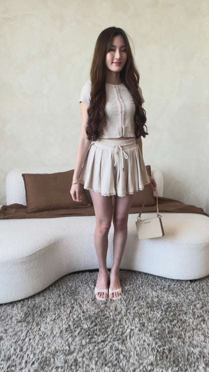 Arie Ribbon Co-Ords Set In Cream