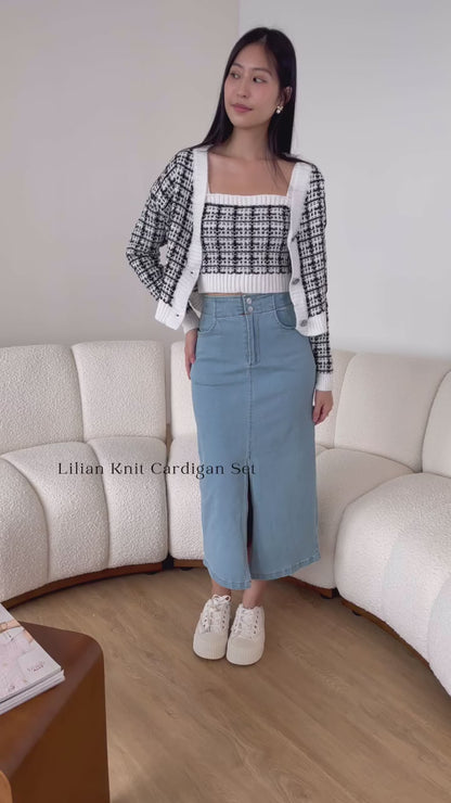 Sue Denim Midi Skirt In Light Wash