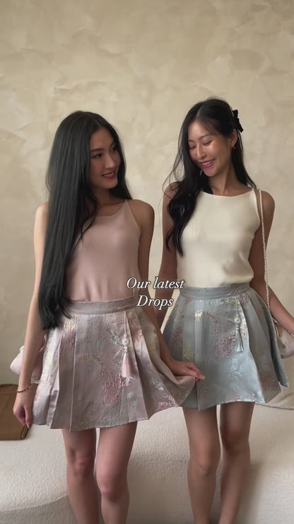 Xing Soft Knit Halter Top In Blush