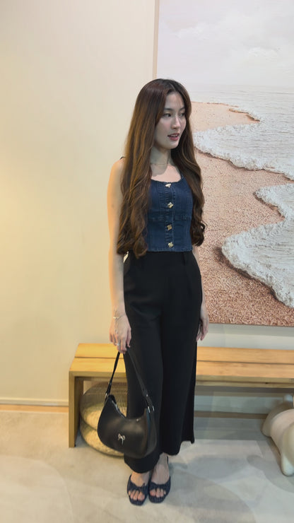 Kerina Sailor Collar Blouse In Black