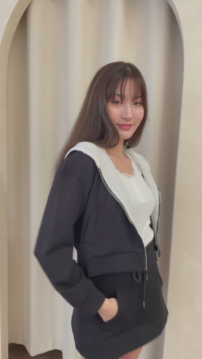 Janelle Cozy Lounge Co-ords Set In Black