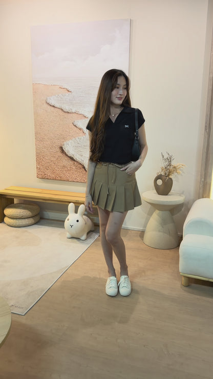 Kate Ribbon Stitched Ruched Top In Pink