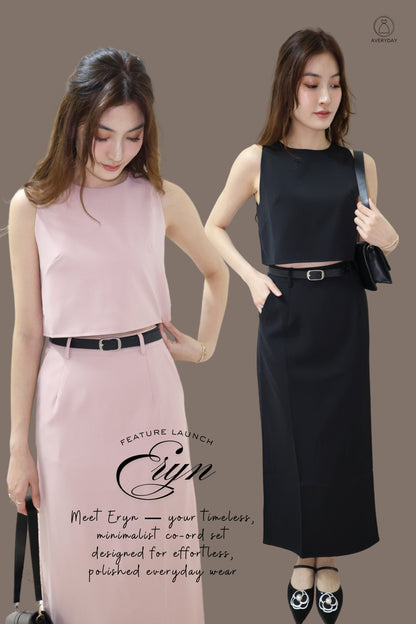 Eryn Belted Minimalist Co-Ord Set In Pink