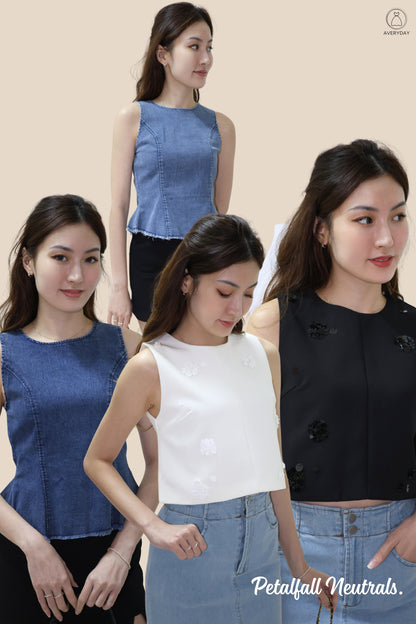 *Premium* Etta Beaded Petalfall Blouse In White