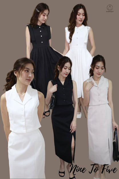 *Premium* Dasey Button Collared Pocket Dress In Black
