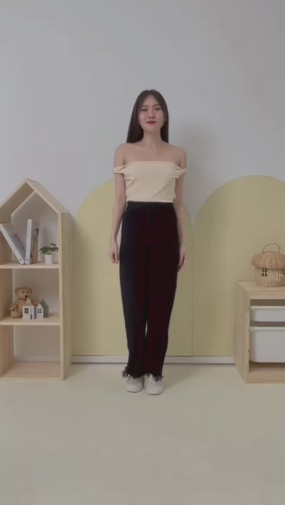 *Premium Quality* Odelia Lounge Fringe Pants in Grey