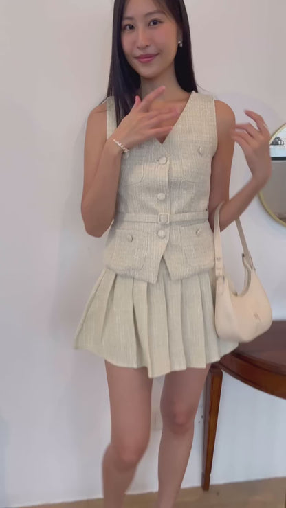 Verity Tweed Belted Co-Ords Set In Vanilla